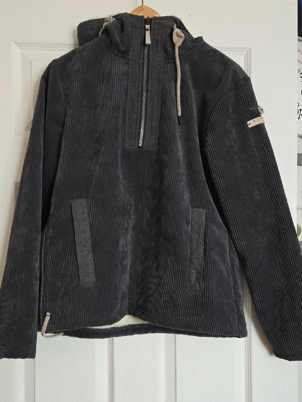 LUUTA Branded Jacket - Charcoal Courderoy Hoodie
